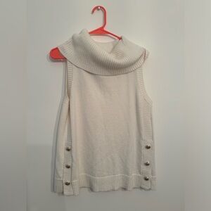 Talbots Cream Cowl Neck Sweater Sleeveless